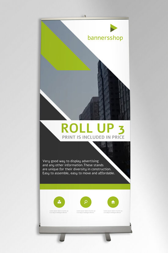 Roll-up stendi ar druku (85x200 cm) | Cena no 35€ | Ātra izgatavošana